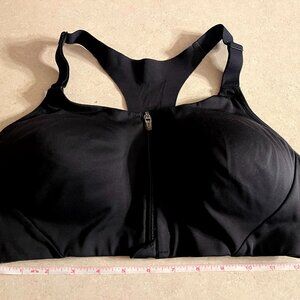 All in Motion Zip-Front Bra Size 34C High Support Black Wire Free Padded